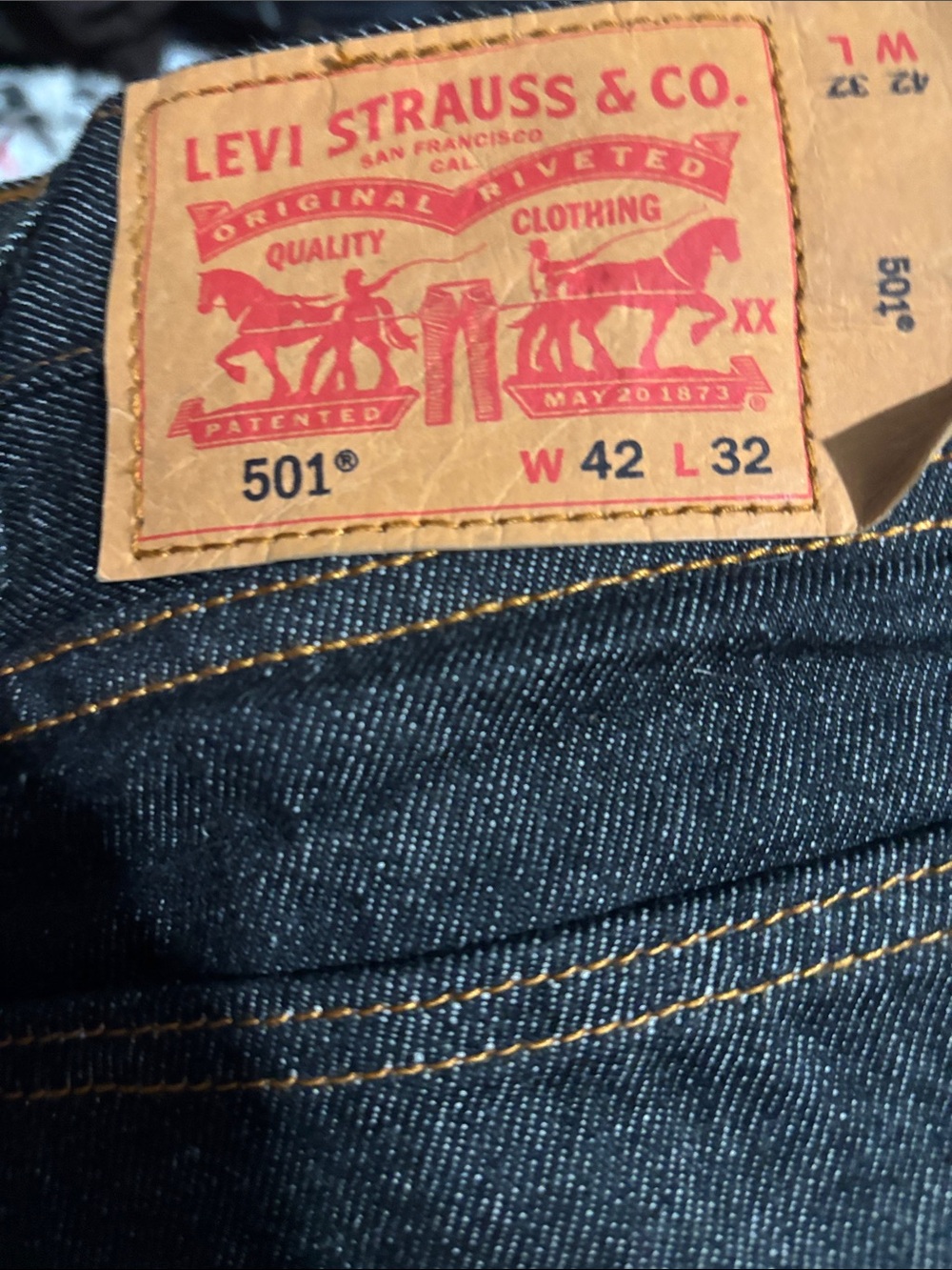 Levi's Men's 501 Indigo Straight Jeans in Dark Blue Denim